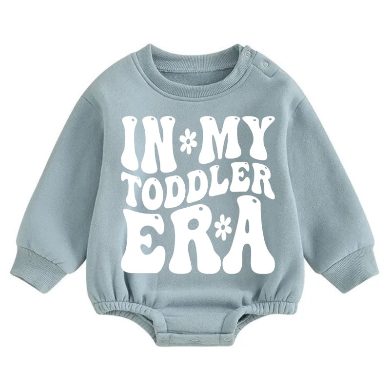 In my toddler era Soft warm fleece Baby Oversized Sweatshirt Romper Hippo Boutique