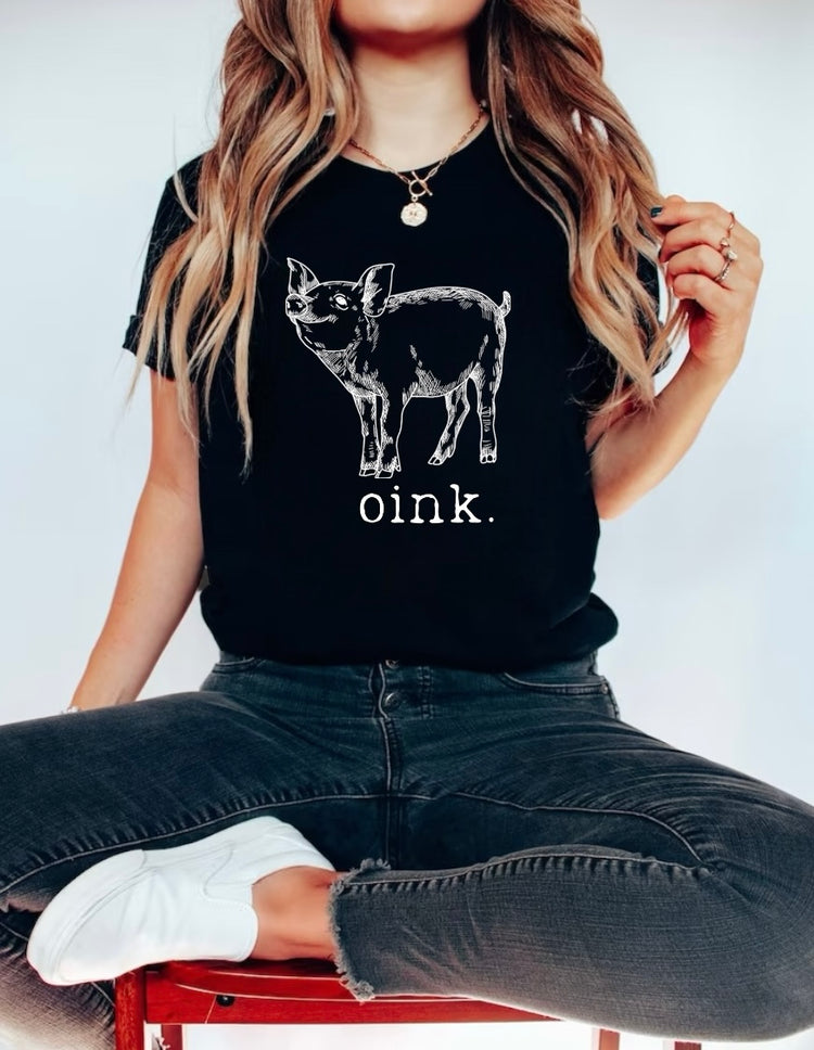 Oink Piggy Women’s T-Shirts Hippo Boutique