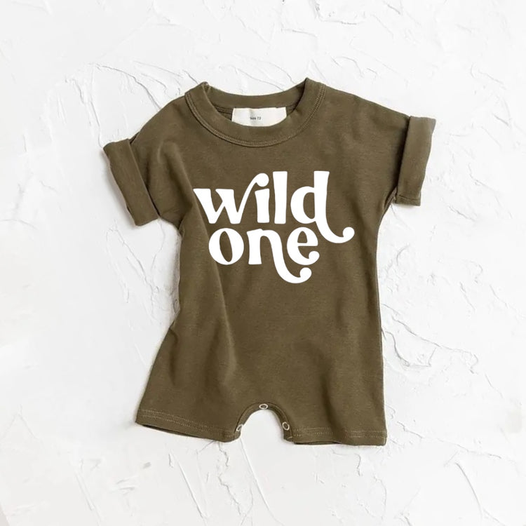 Wild One baby romper bodysuit Hippo Boutique