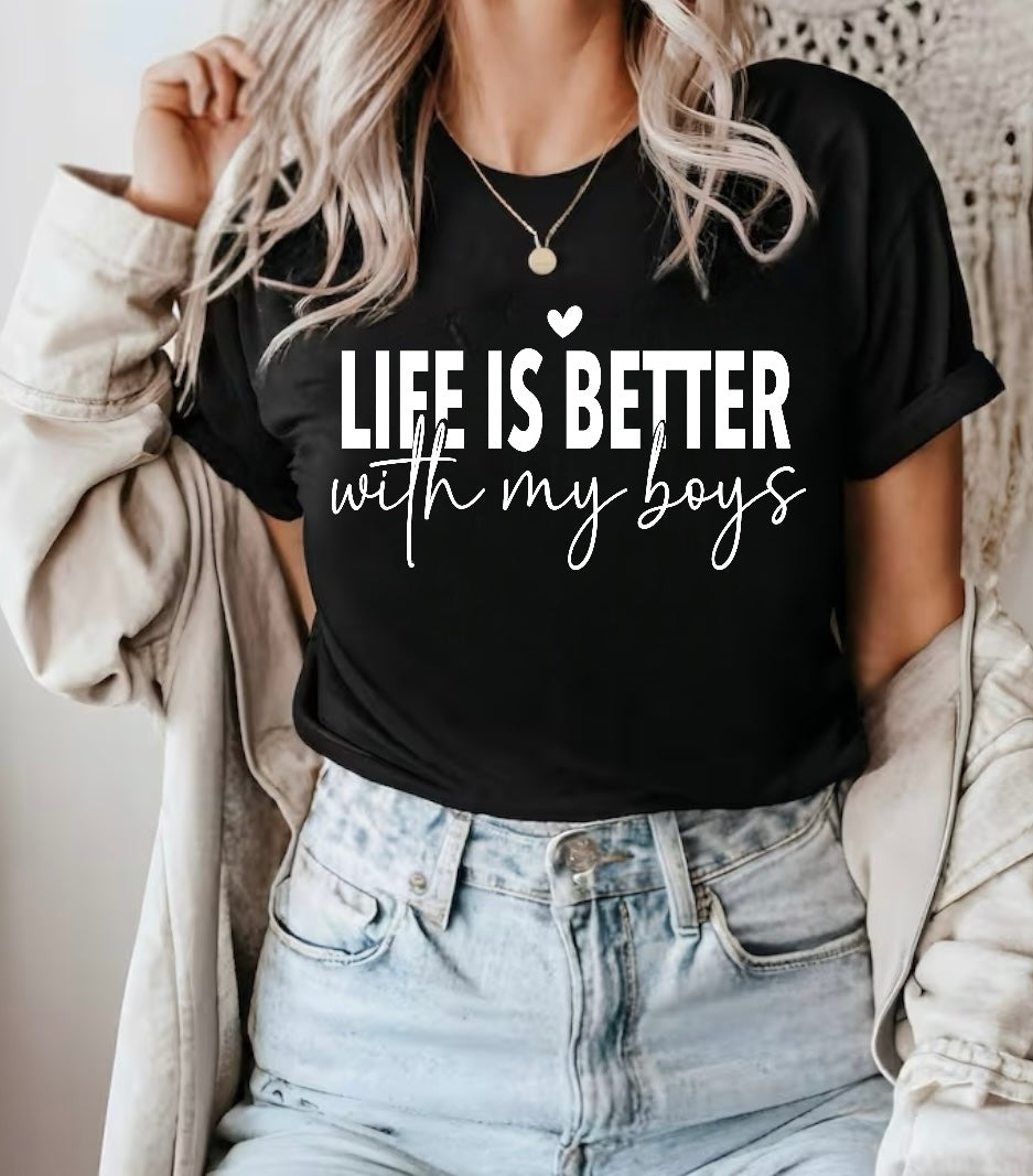Life is Better with my Boys Women’s T-Shirts Hippo Boutique