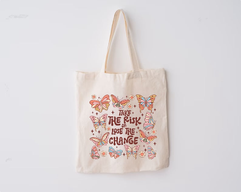 Take The Risk Boho Tote Bag Hippo Boutique