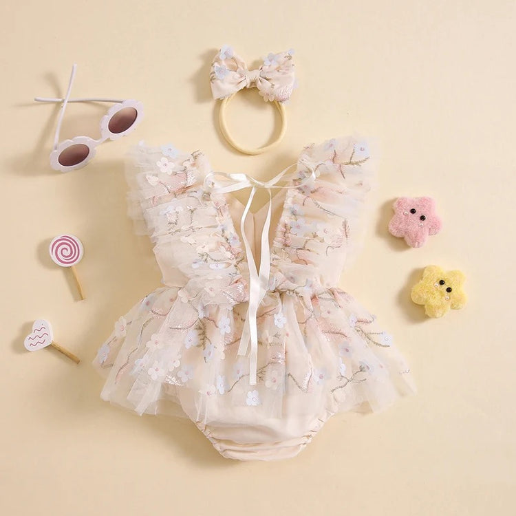 Floral Sleeveless Baby Romper Dress Hippo Boutique