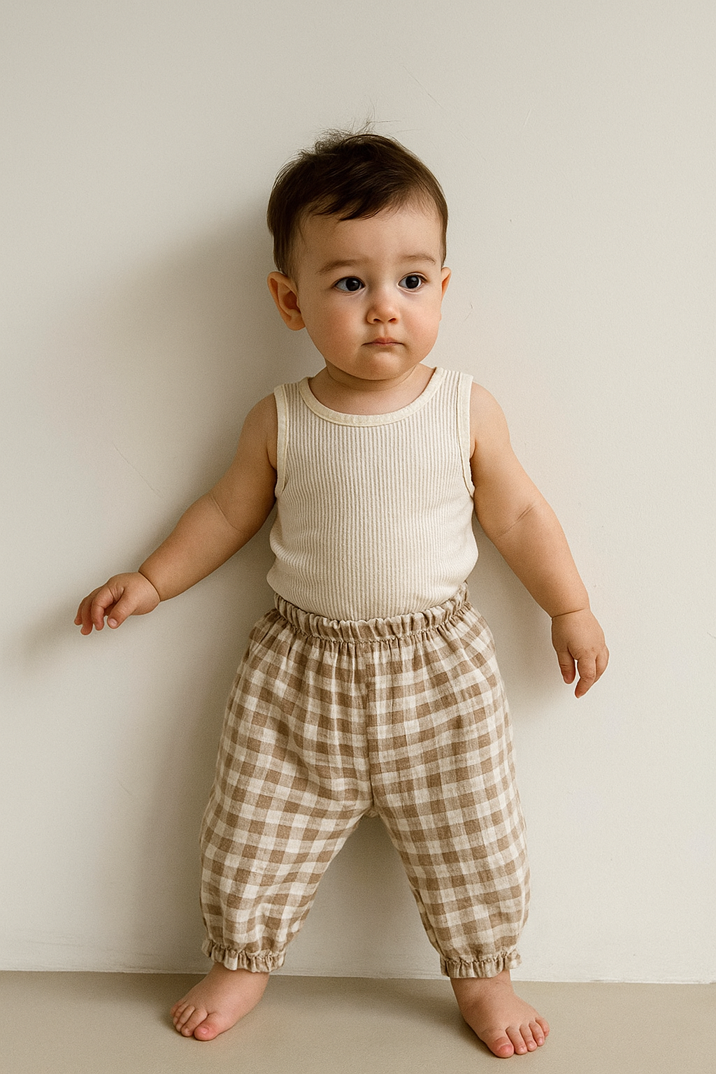 Organic Cotton Baby & Toddler Pants – Neutral Loose Fit Hippo Boutique