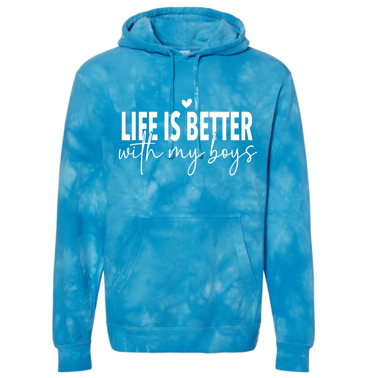 Life is Better with my Boys Tie Dye Hoodies Hippo Boutique