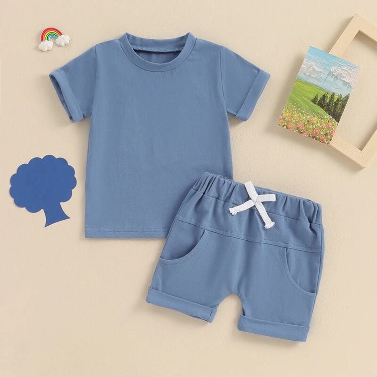 Baby and Toddler t-shirt & pocket shorts outfit Hippo Boutique