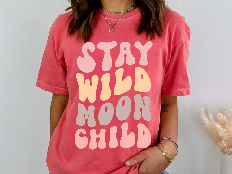 Stay Wild Moon Child Womens T-shirt Hippo Boutique