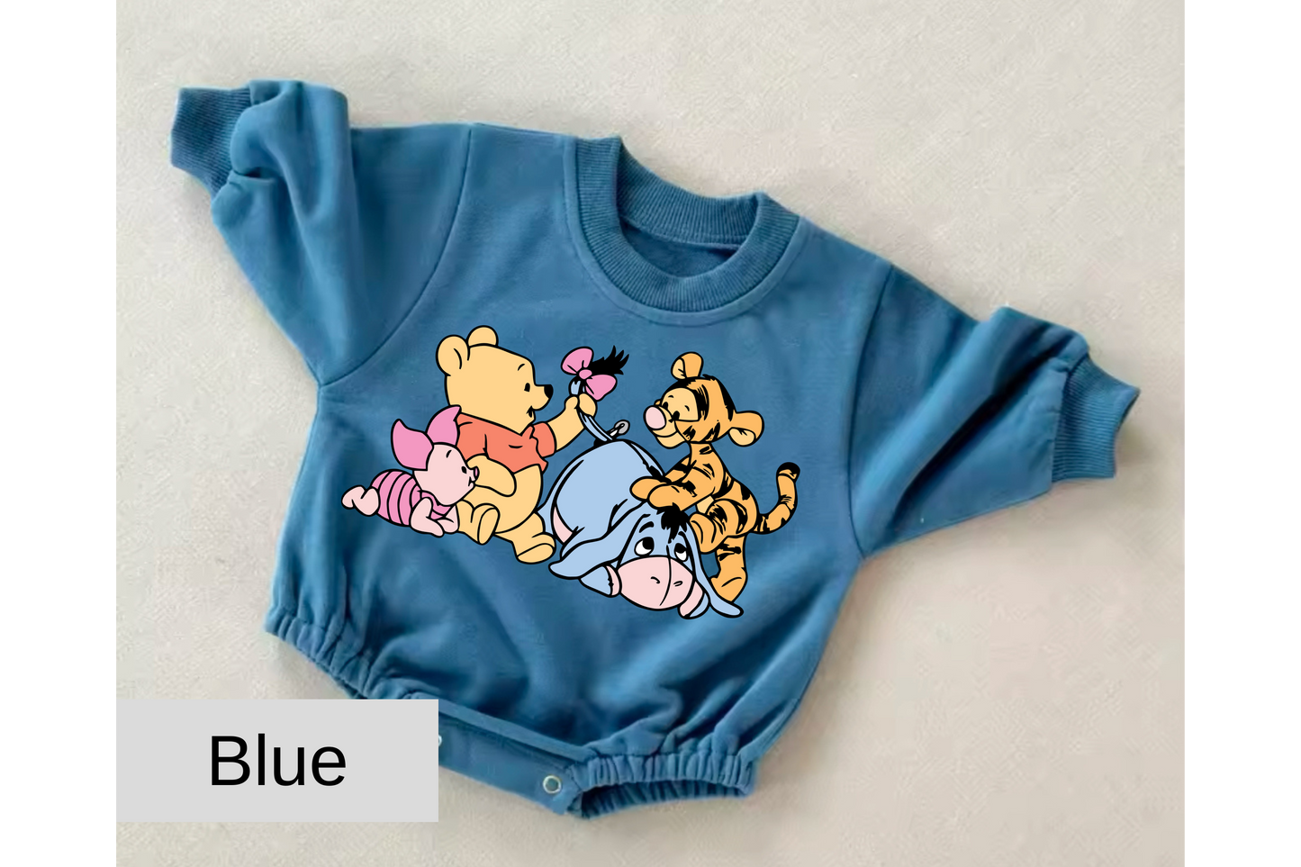 Pooh friends baby Oversized Sweatshirt Romper Hippo Boutique