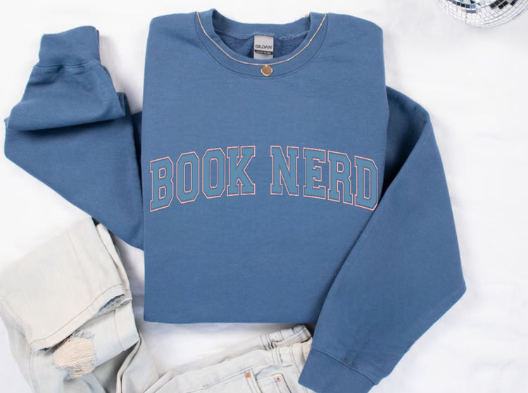 Book Nerd Sweatshirt Hippo Boutique