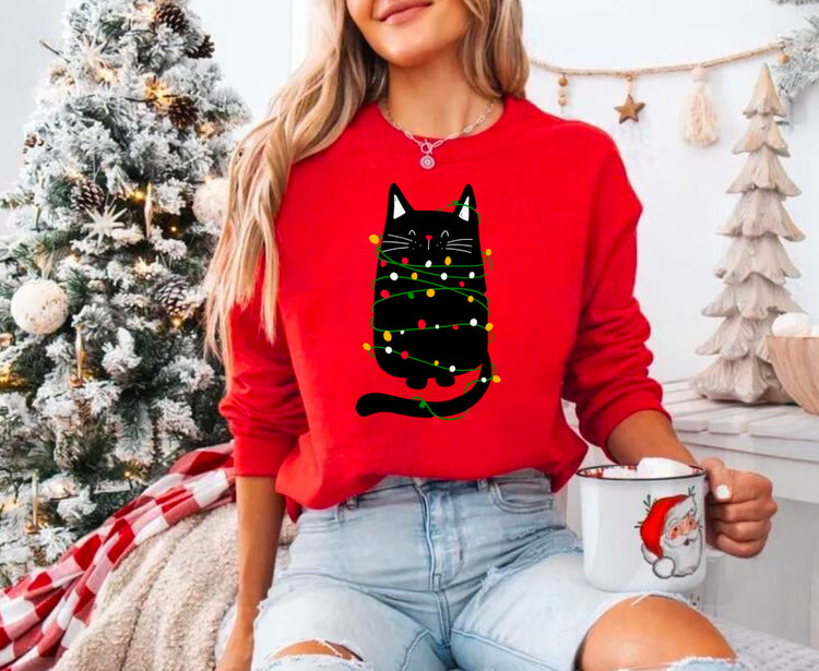 Cat Christmas Sweatshirts Hippo Boutique