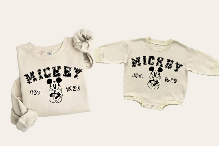 Mama & Mini matching Baby Mouse Sweatshirt Romper bodysuit & Crewneck Hippo Boutique