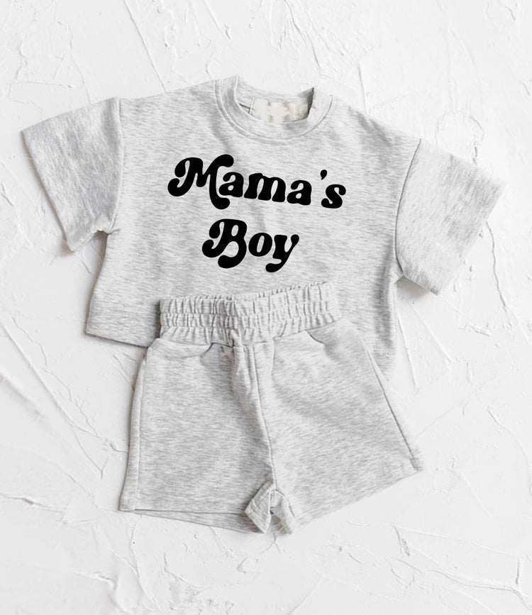 Mama’s Boy Baby Boy T-Shirt & Shorts outfit Hippo Boutique