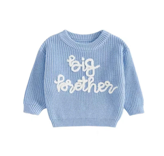 Knit Embroidered Big Brother sweater Hippo Boutique