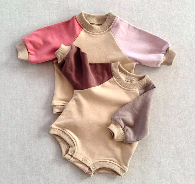 Color Block Oversized Sweatshirt Romper Hippo Boutique