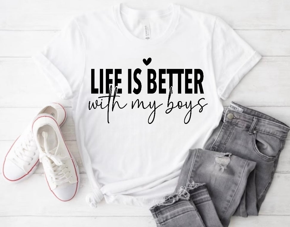 Life is Better with my Boys Women’s T-Shirts Hippo Boutique