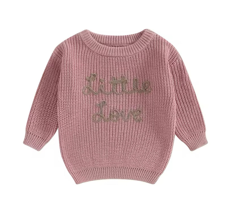 Baby & Kids Embroidered Little Love knit Sweaters Hippo Boutique