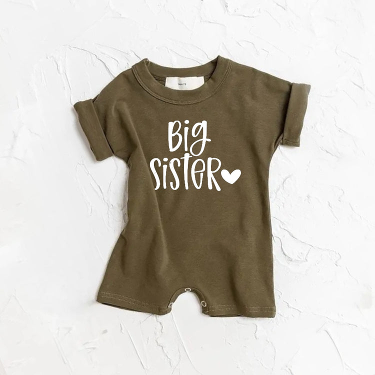 Big Sister baby Girl romper bodysuit Hippo Boutique