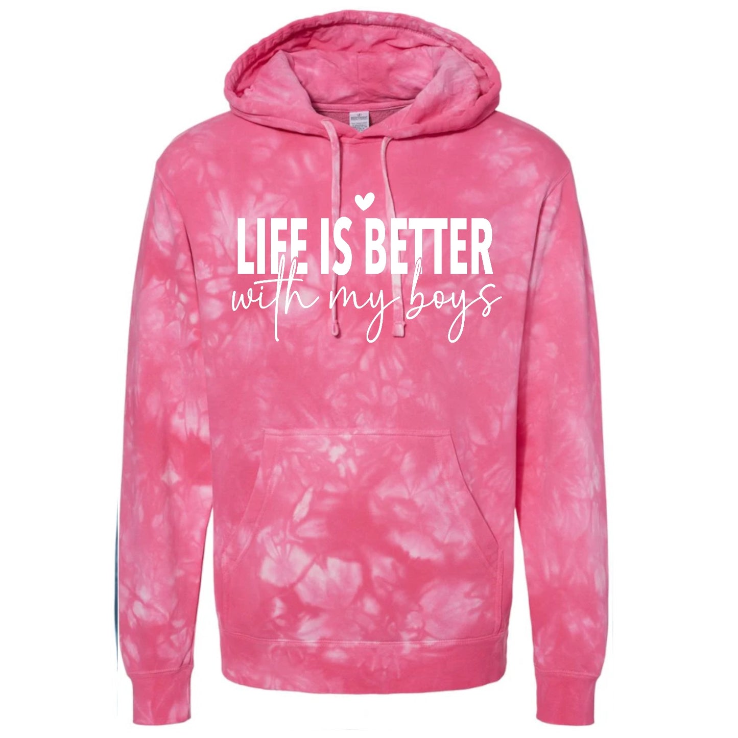 Life is Better with my Boys Tie Dye Hoodies Hippo Boutique