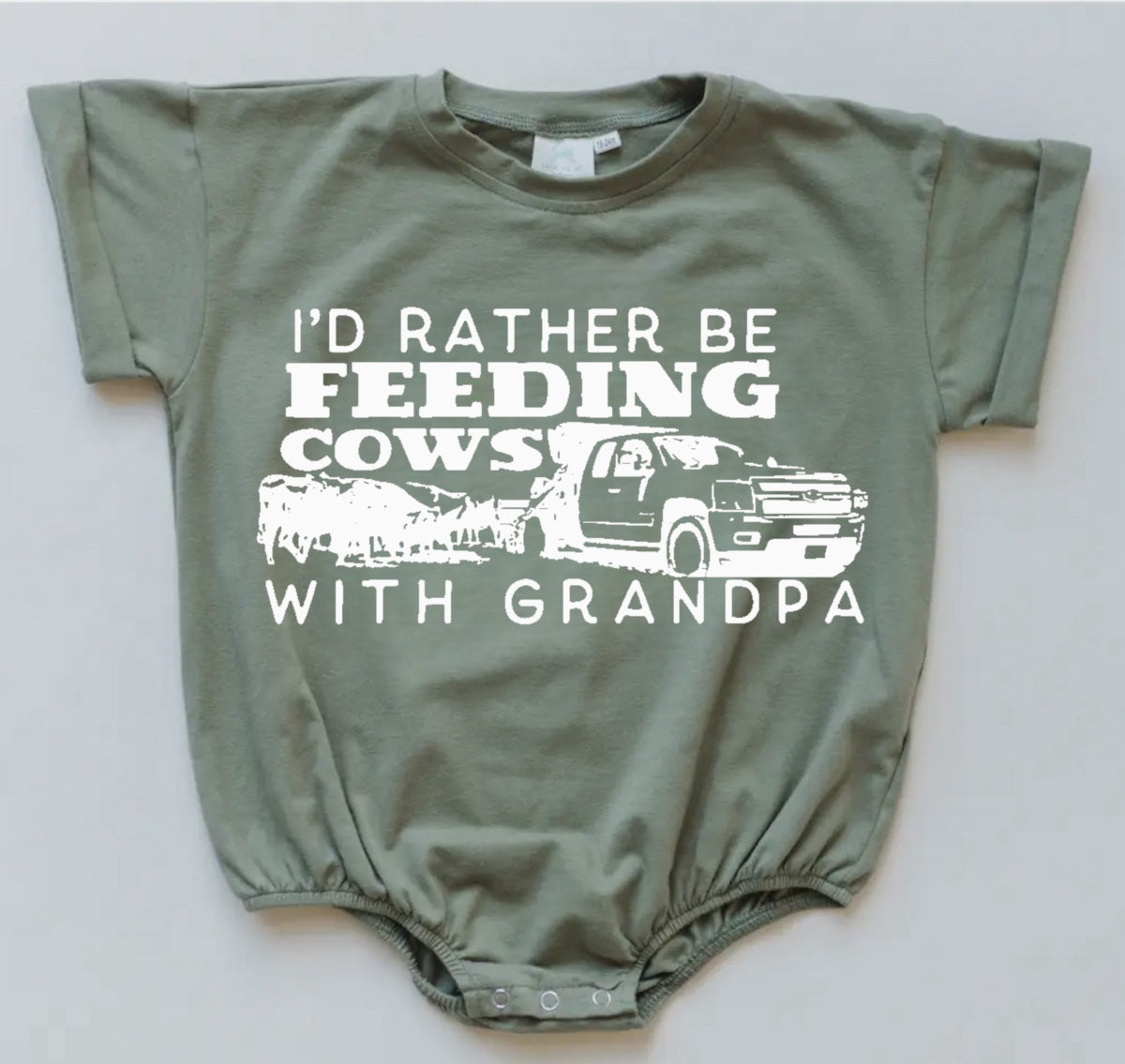 Feeding Cows With Grandpa Baby & toddler t-shirt bubble Romper Hippo Boutique