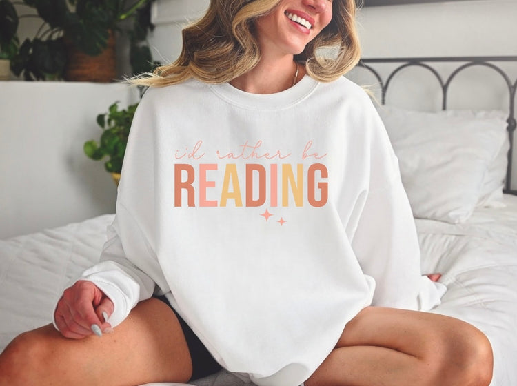 Id Rather Be Reading Sweatshirt Hippo Boutique