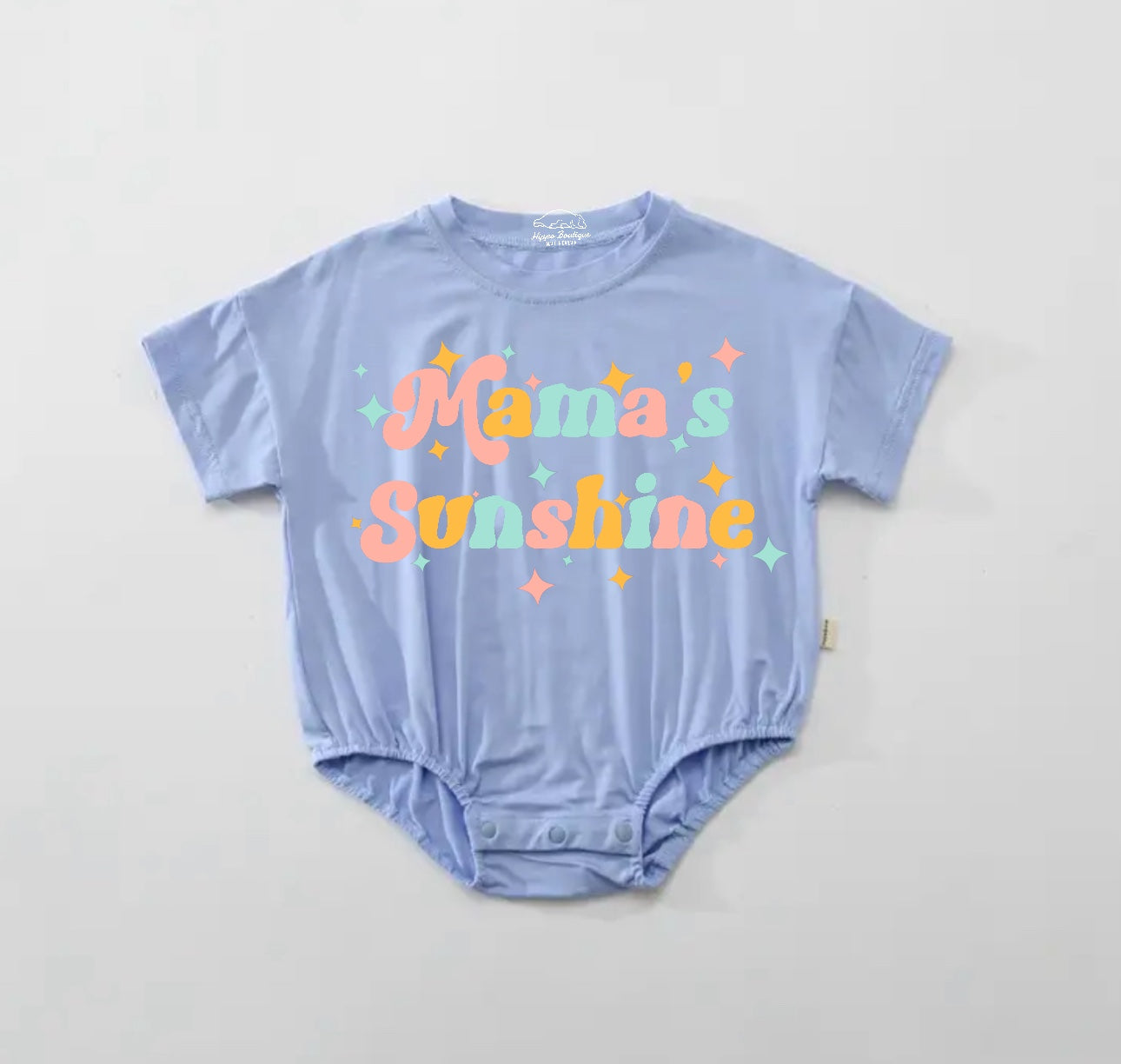 Mama’s Sunshine Baby Girl t-shirt Bubble Romper Hippo Boutique
