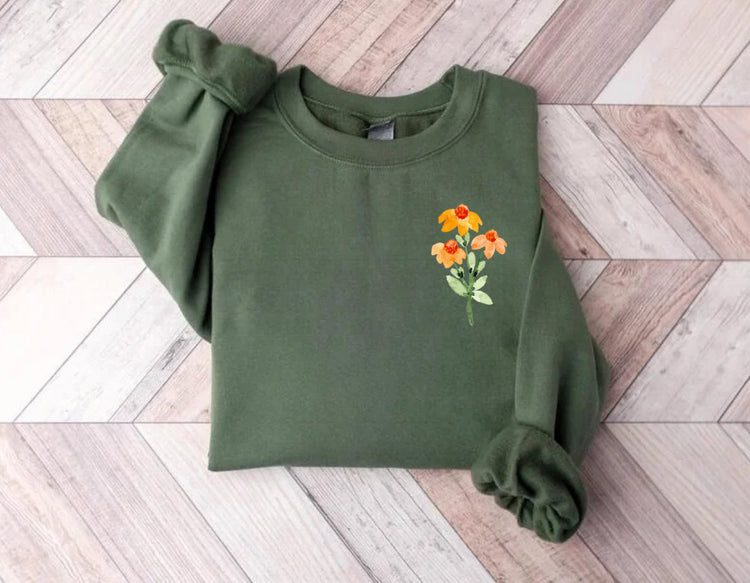 Women’s Crewneck Sweatshirts - Wild Flowers Hippo Boutique