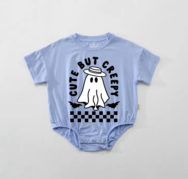 Baby Halloween t-shirt Bubble Romper - Cute but Creepy Ghost Hippo Boutique