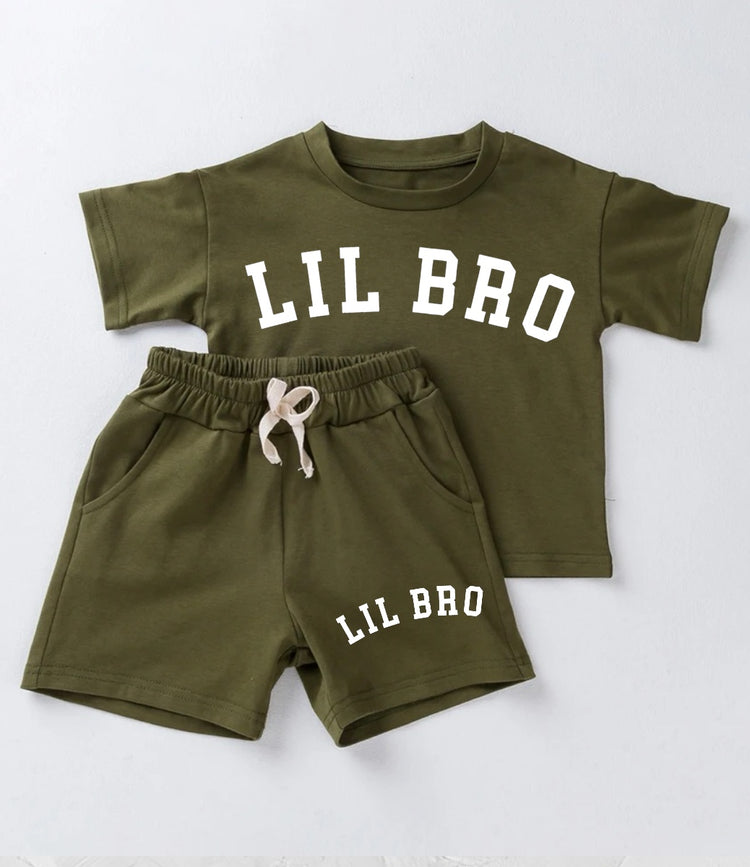 Little Bro Baby Boy T-Shirt & Shorts Set Hippo Boutique