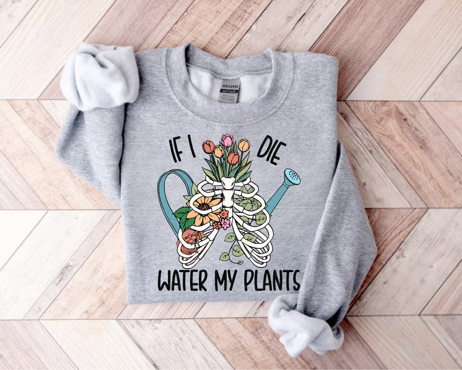 Women’s Crewneck Sweatshirts - If I Die Water My Plants Hippo Boutique