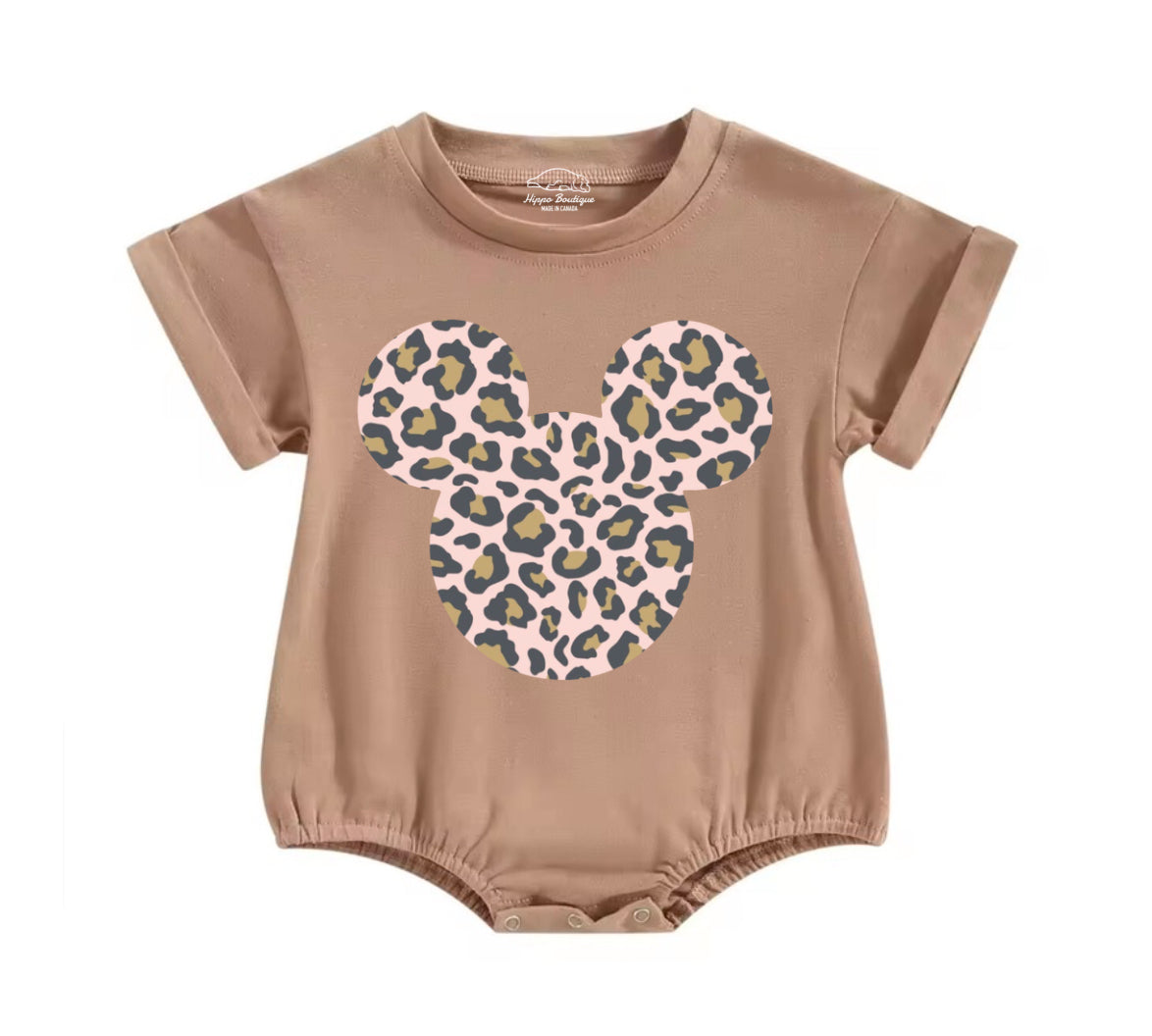 Leopard Mouse Baby t-shirt Bubble Romper Hippo Boutique