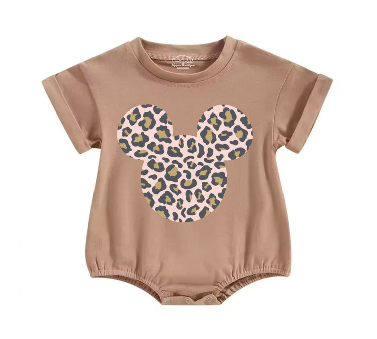 Leopard Mouse Baby t-shirt Bubble Romper Hippo Boutique
