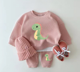Baby Waffle Knit Jogger Outfit - Floral Dachshund Hippo Boutique