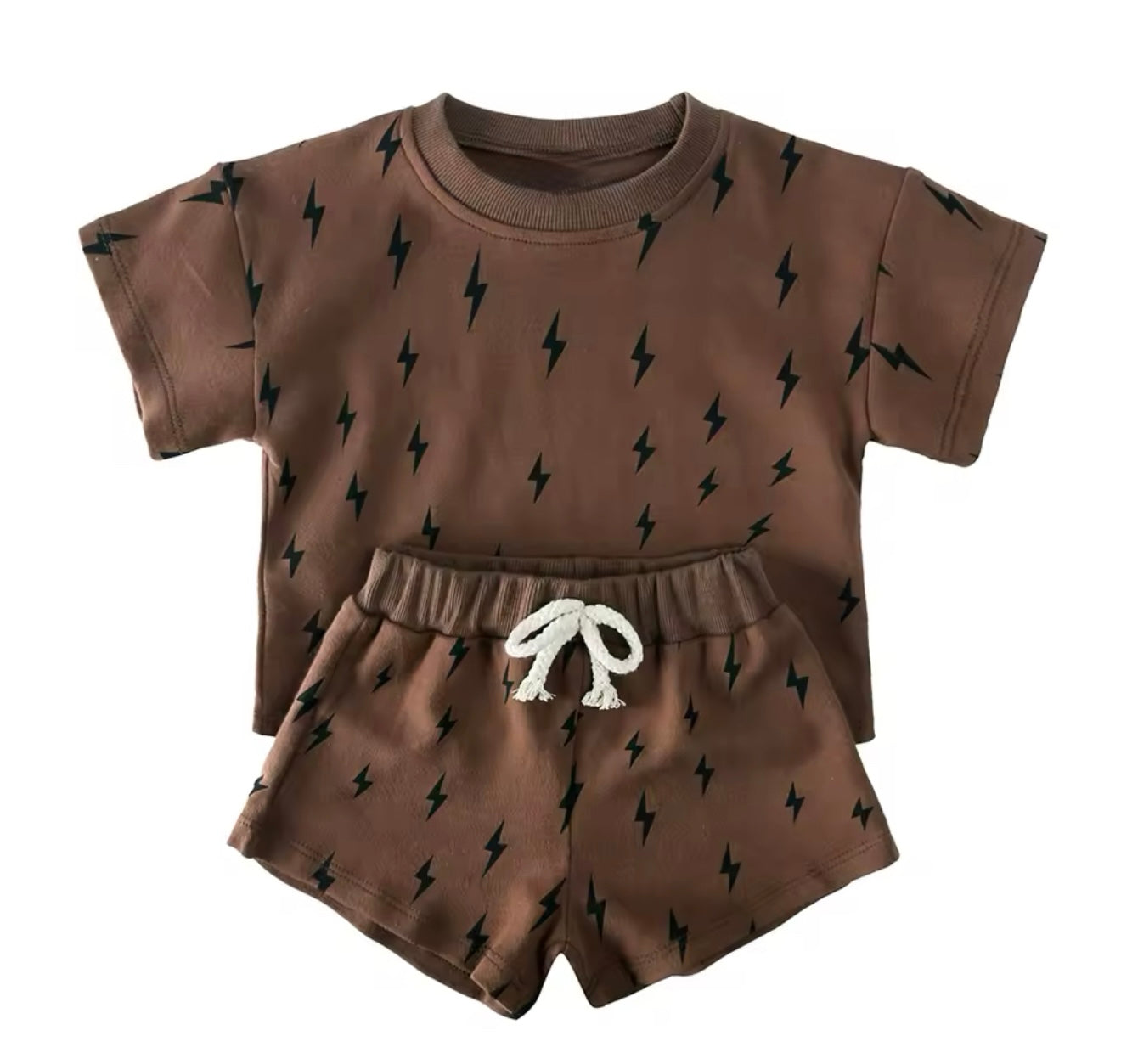 Brown Checkered T-Shirt & Shorts outfit Hippo Boutique
