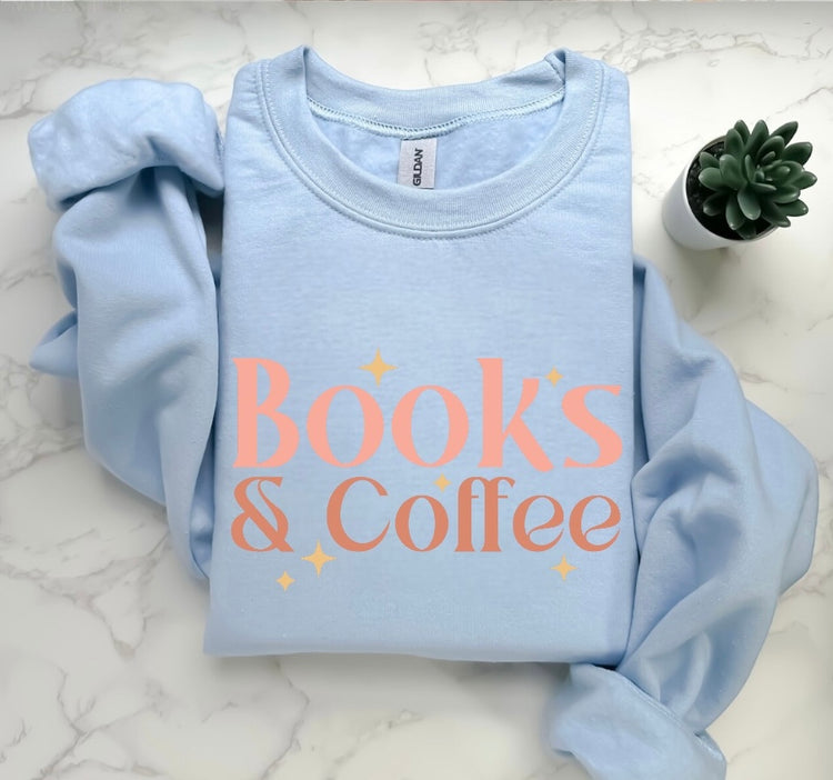 Books & Coffee Sweatshirt Hippo Boutique