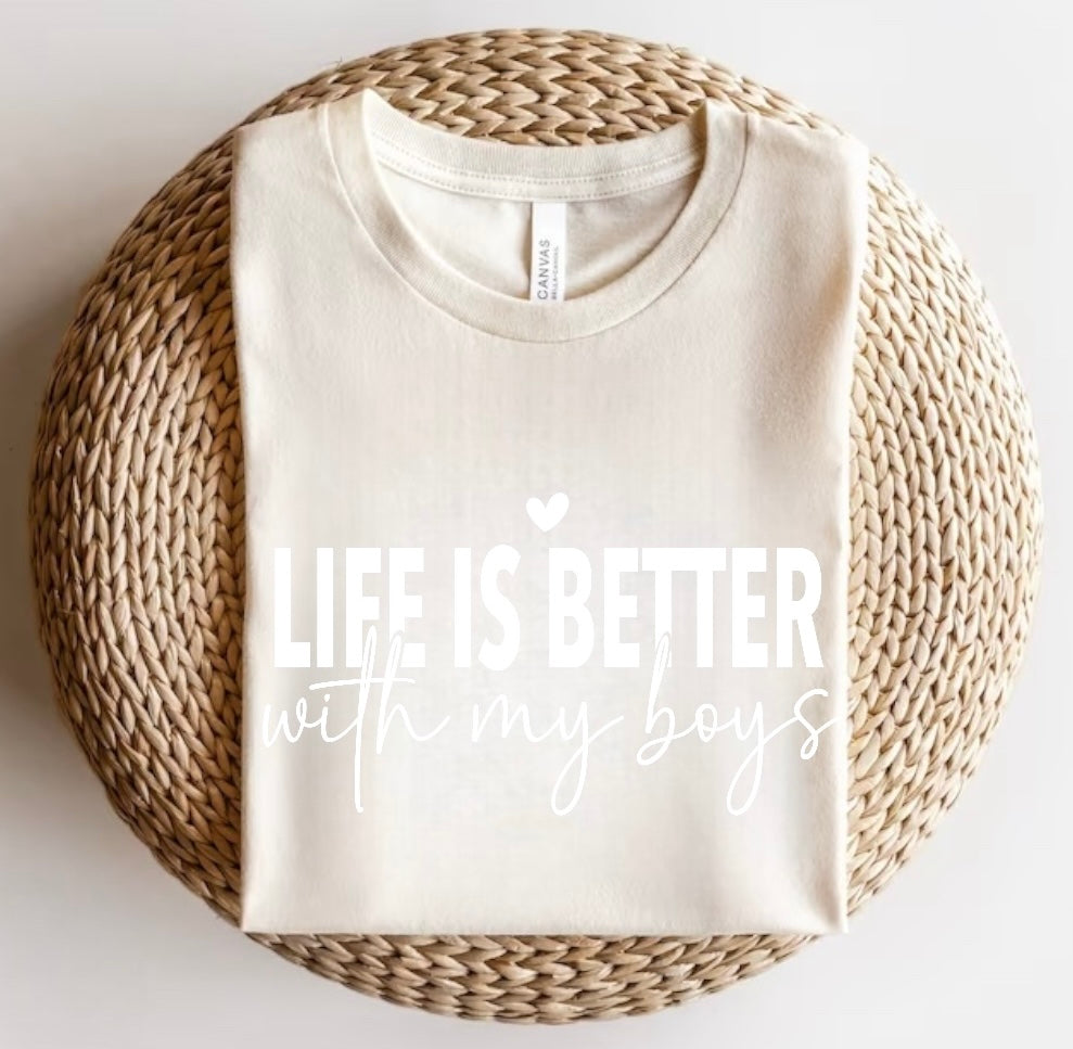 Life is Better with my Boys Women’s T-Shirts Hippo Boutique