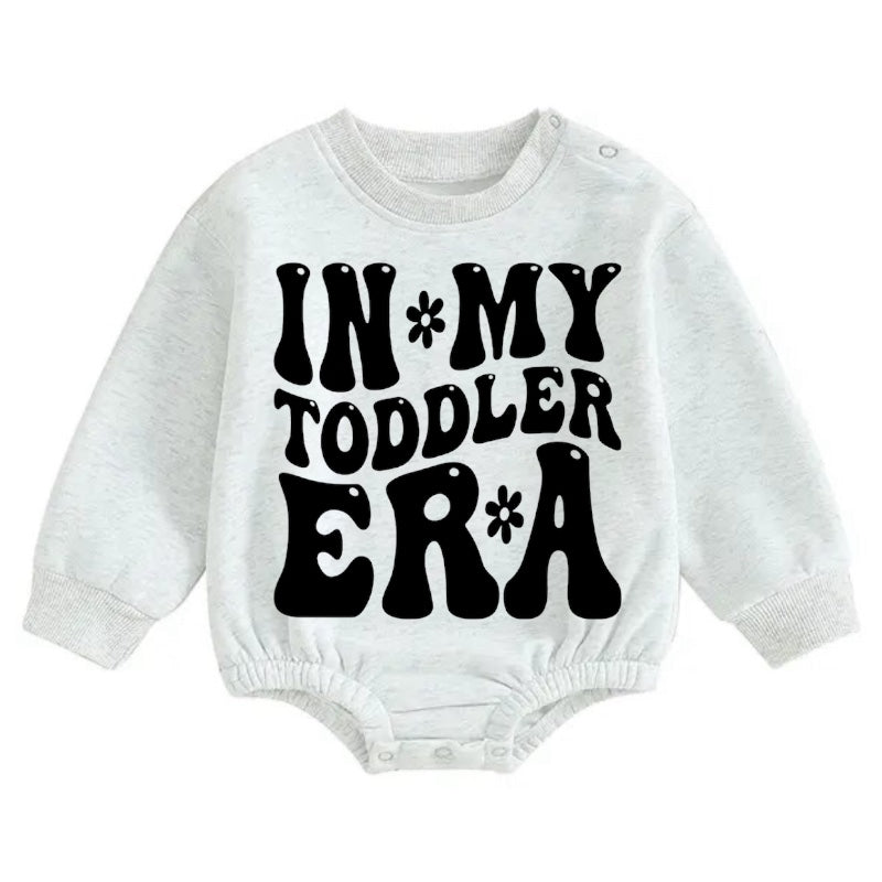In my toddler era Soft warm fleece Baby Oversized Sweatshirt Romper Hippo Boutique