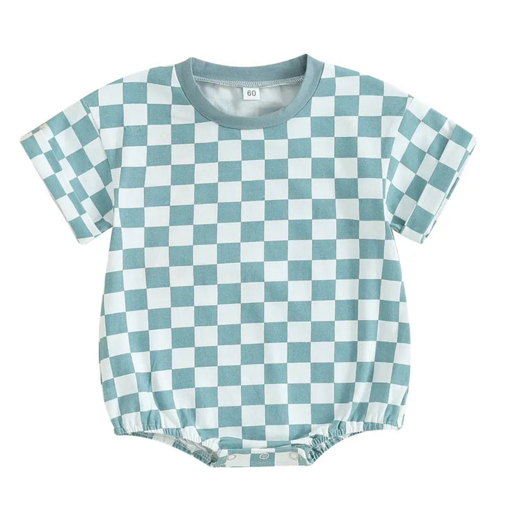 Baby Checkered T-Shirt Romper Hippo Boutique