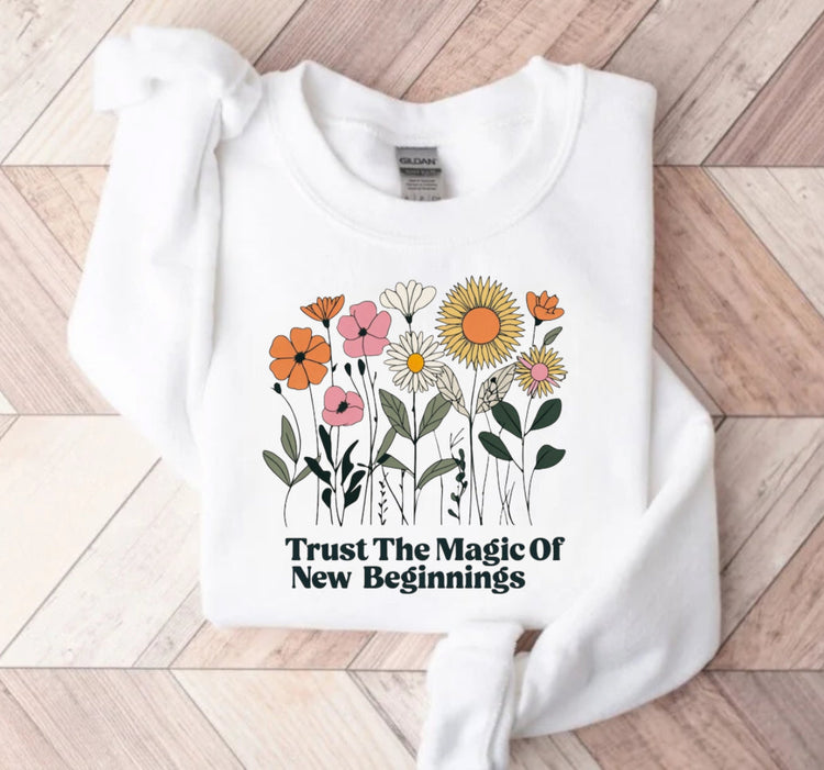 Wildflower Mama Bow Women’s Crewneck Sweatshirts Hippo Boutique