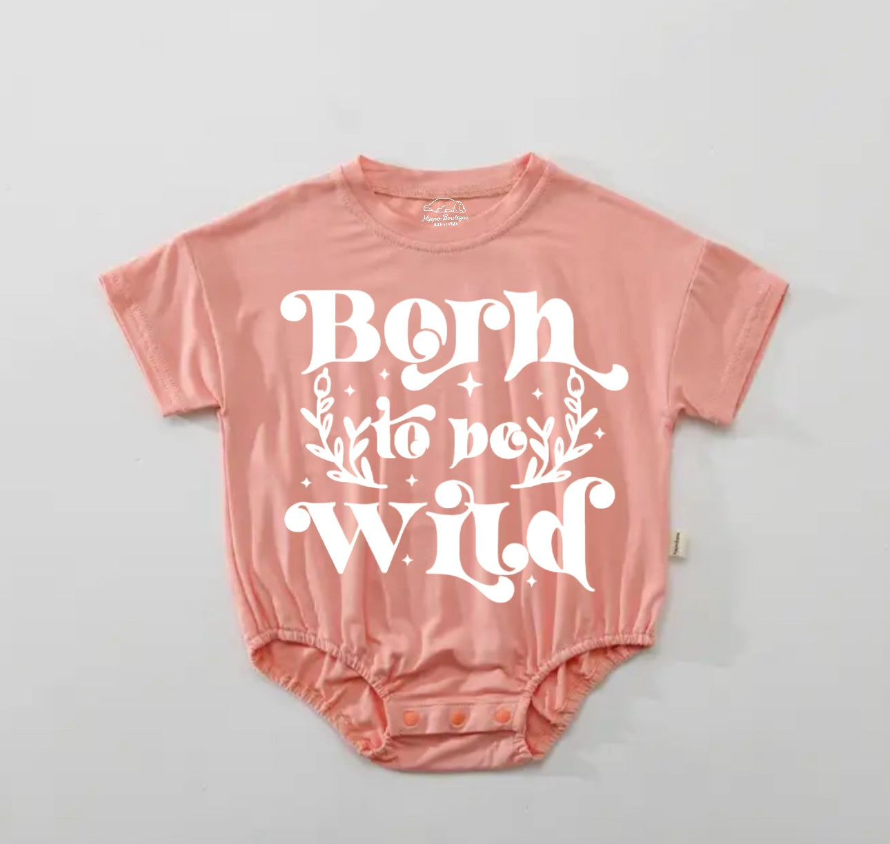 Born To Be Wild boho Baby t-shirt Bubble Romper Hippo Boutique