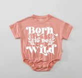 Born To Be Wild boho Baby t-shirt Bubble Romper Hippo Boutique