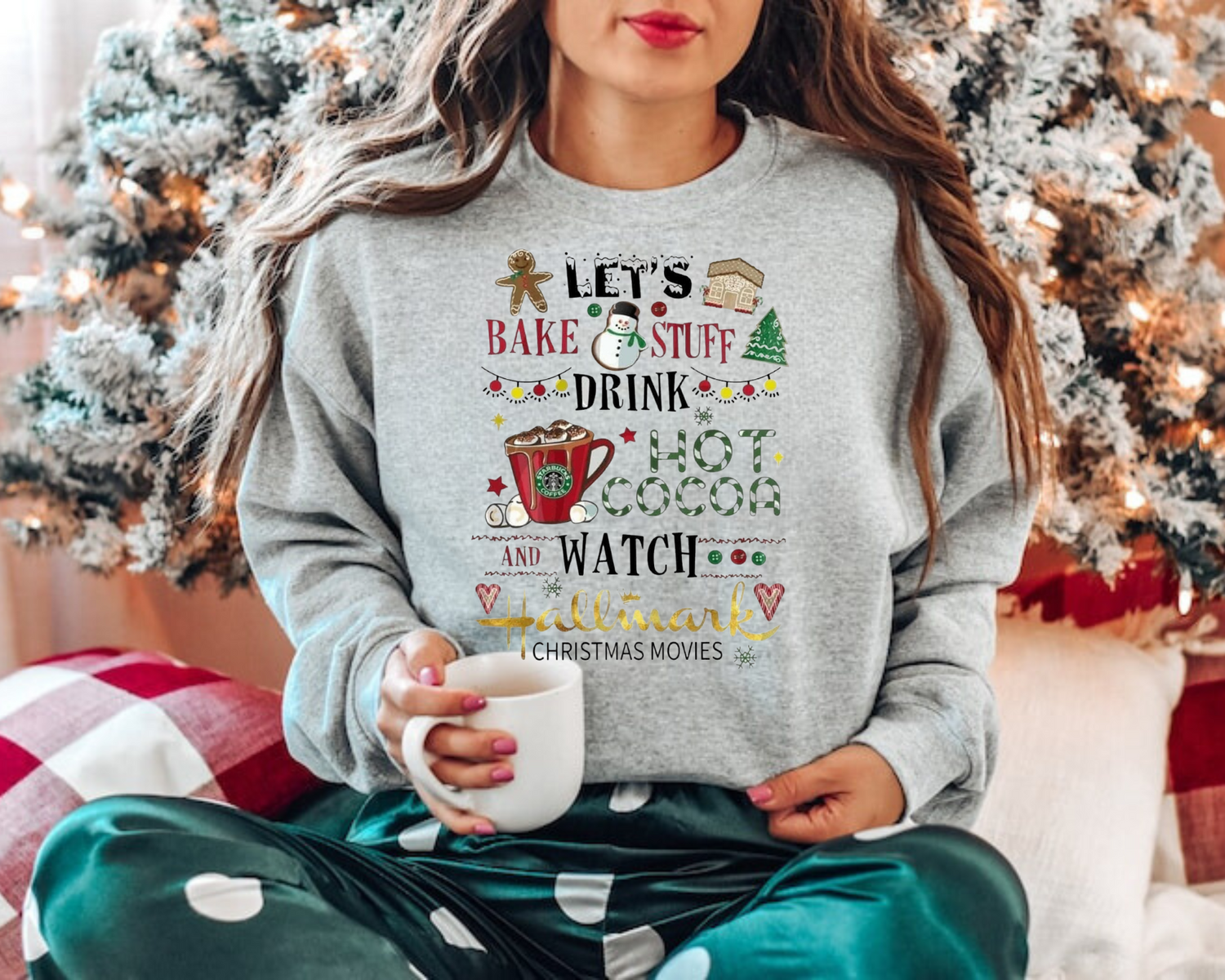Lets bake stuff Christmas crewneck Sweatshirts Hippo Boutique