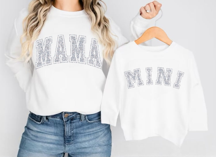 Glitter Mama & Mini Matching Sweatshirts - White Hippo Boutique