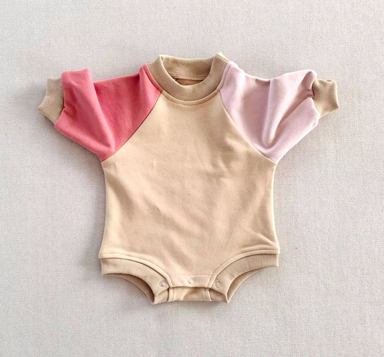 Color Block Oversized Sweatshirt Romper Hippo Boutique