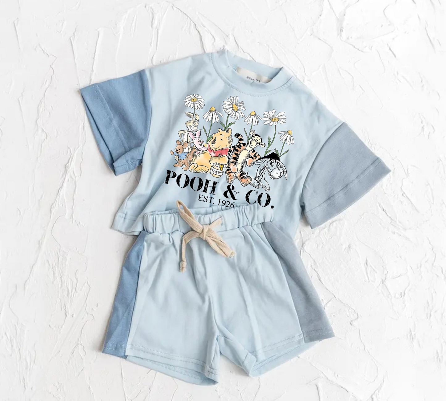 Baby & Toddler cotton color block pooh outfit Hippo Boutique