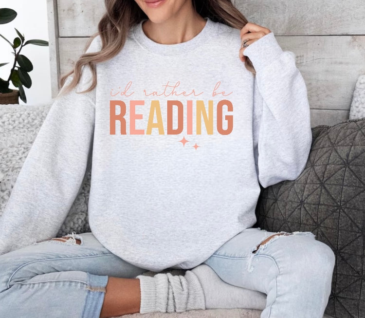 Id Rather Be Reading Sweatshirt Hippo Boutique