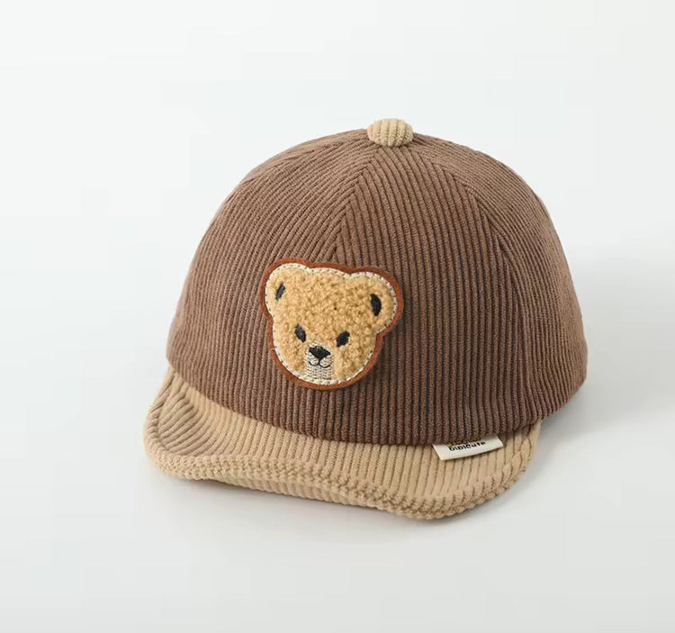 Teddy Bear Soft Edge Corduroy Baby Hats Hippo Boutique