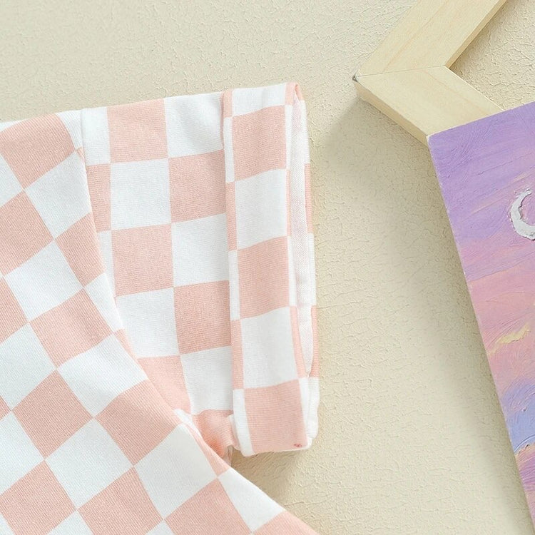Baby Checkered T-Shirt Romper Hippo Boutique