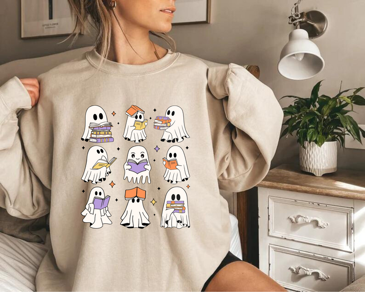 Ghosts Reading Sweatshirts Hippo Boutique