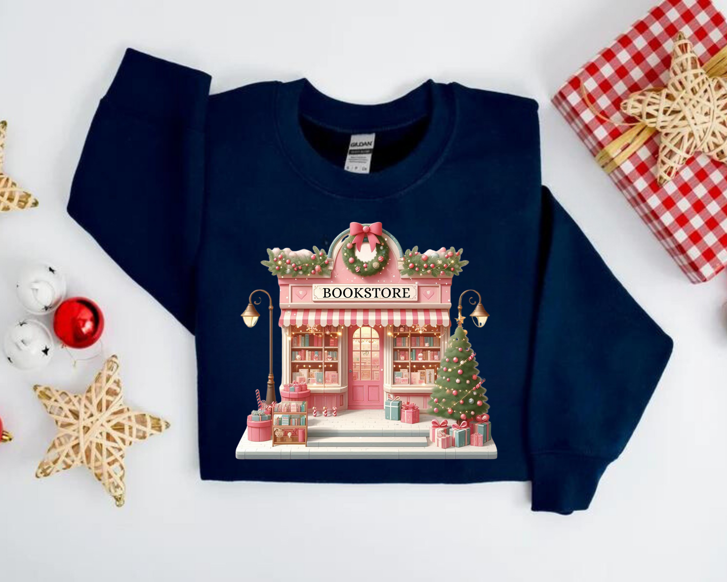 Bookstore christmas Sweatshirts Hippo Boutique