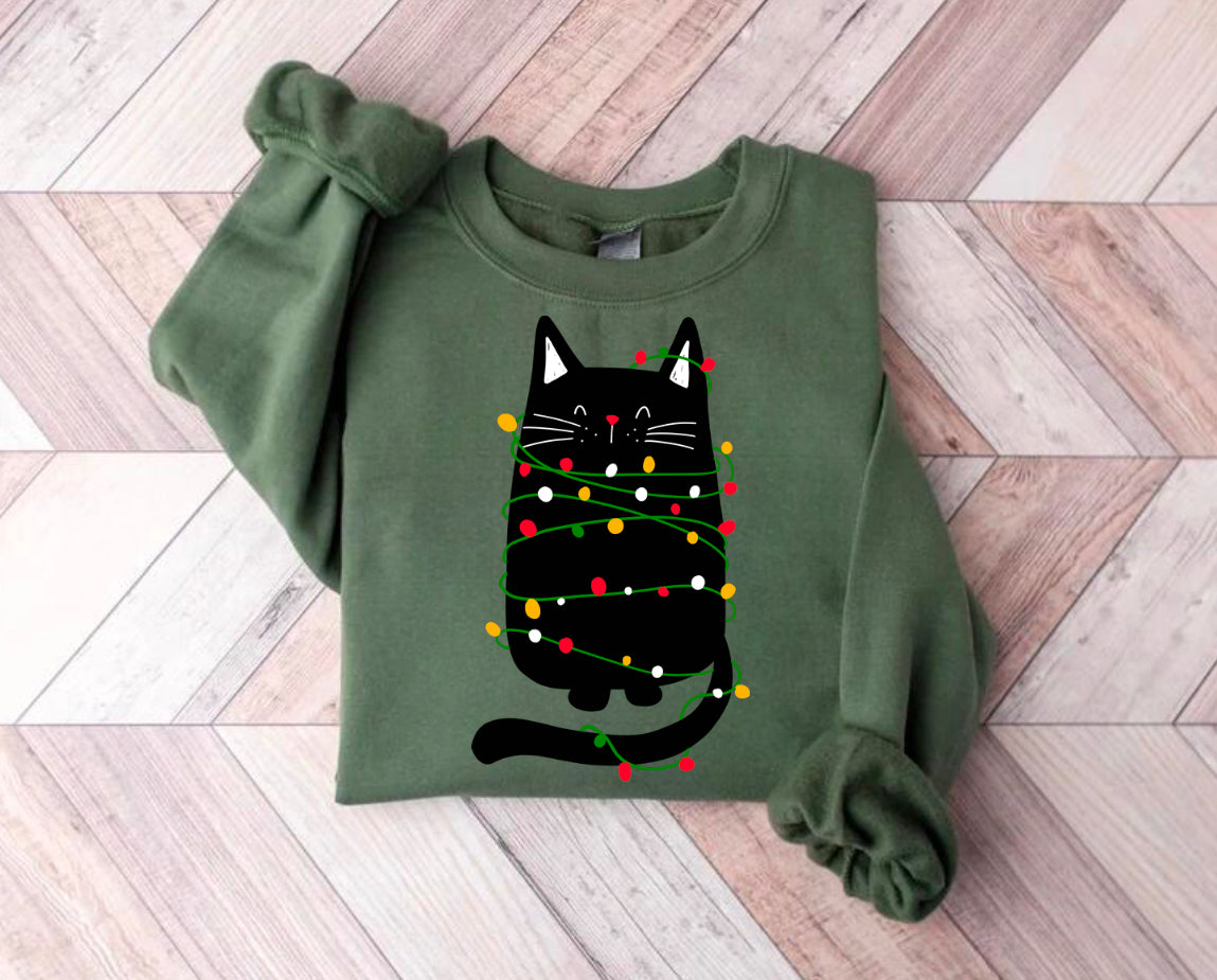 Cat Christmas Sweatshirts Hippo Boutique