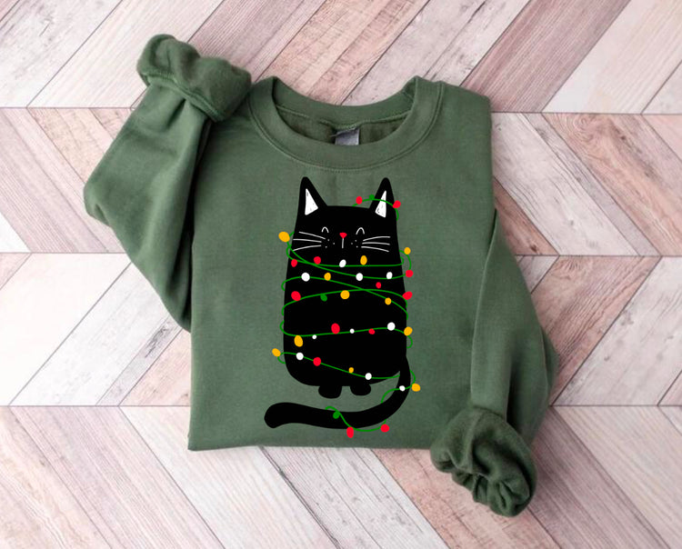 Cat Christmas Sweatshirts Hippo Boutique